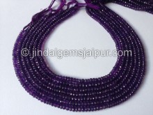 Amethyst Far Faceted Roundelle Shape Beads